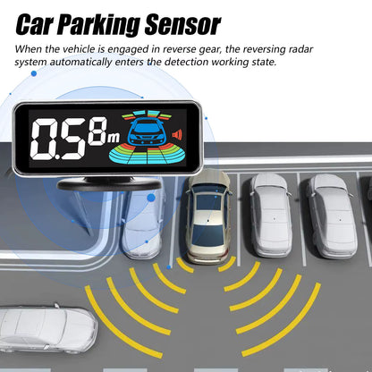 4Pcs/8Pcs Probes Rear Reversing Radars System LCD Display Car Parking Sensor Distance Detection Sound Warning Buzzer