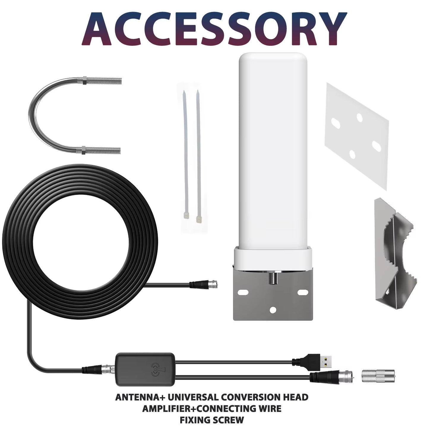 6000 Miles HDTV TV Antenna 1080P Outdoor HD 8K HD 1080P Digital 360° Signal Amplified Booster 35DBI and 32.8Ft Cable IP66