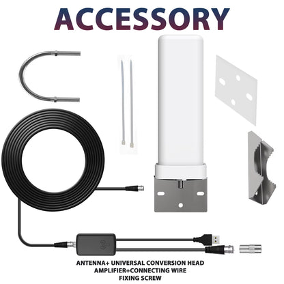 6000 Miles HDTV TV Antenna 1080P Outdoor HD 8K HD 1080P Digital 360° Signal Amplified Booster 35DBI and 32.8Ft Cable IP66