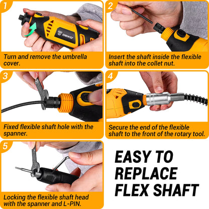 Rotary Tool Kit Power Hand Rotary Tools Mini for Wood/Metal, Electric Grinder Drill Machine