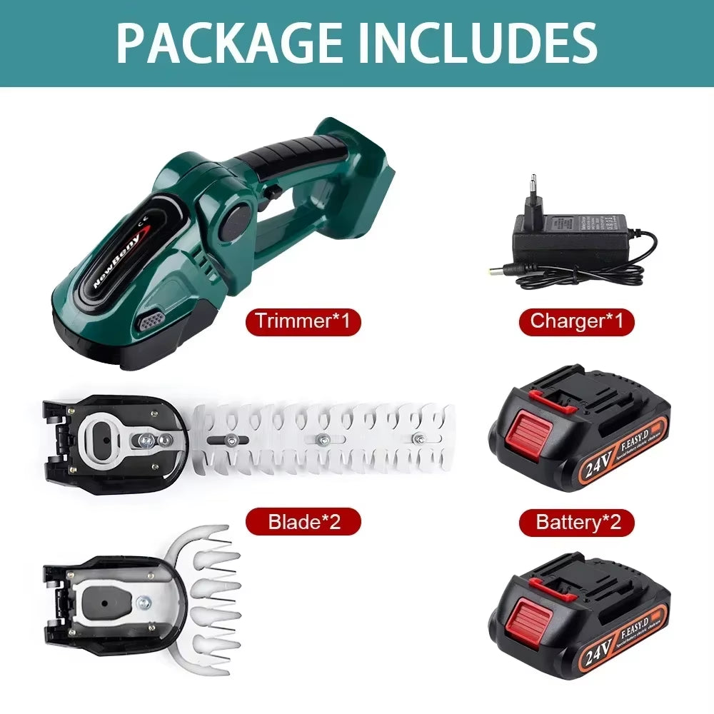 2 in 1 Electric Hedge Trimmer Cordless Portable High Power Household Lawn Mower Rechargeable Pruner Weeding Garden Tools