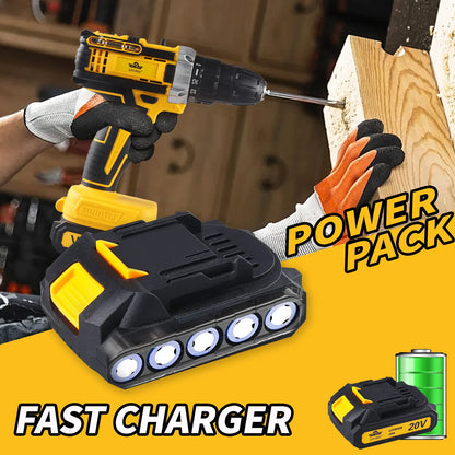 Rechargeable Electric Hand Drill, Pistol Drill, Electric Screwdriver, Household Impact Hand Drill Tool,Use MT Battery
