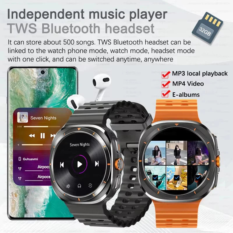 Hot Sales 2025 New DT Watch 7 Ultra 47Mm Smartwatch 32GB Memory GPS Trackr NFC Bluetooth Call Outdoor Sport Smartwatch Men Women