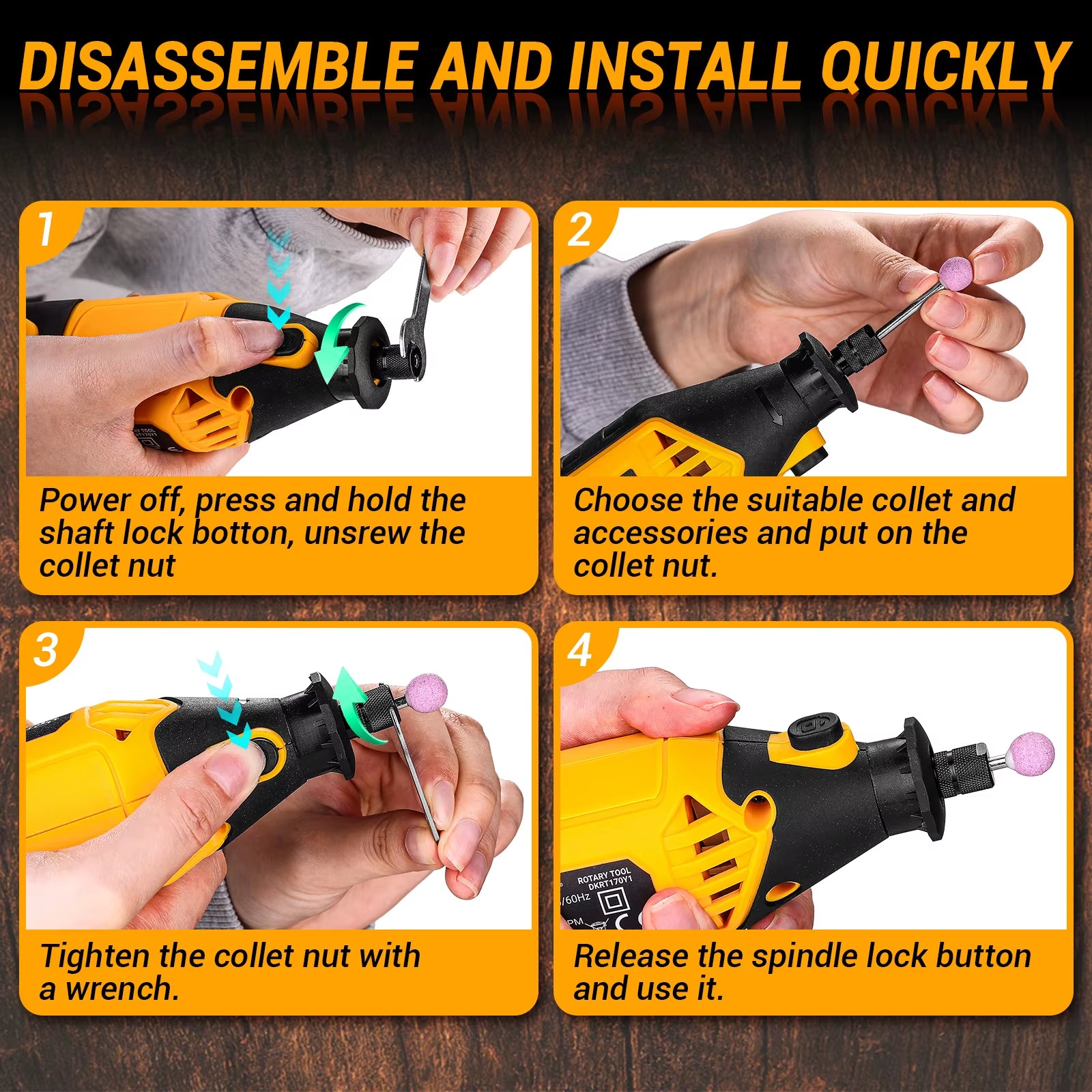 Rotary Tool Kit Power Hand Rotary Tools Mini for Wood/Metal, Electric Grinder Drill Machine