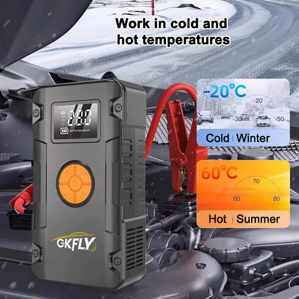 4 in 1 4000A Jump Starter Power Bank 150PSI Air Compressor Tire Pump Portable Charger Car Booster Starting Device