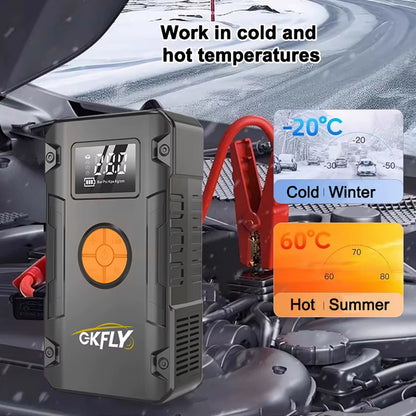 4 in 1 4000A Jump Starter Power Bank 150PSI Air Compressor Tire Pump Portable Charger Car Booster Starting Device