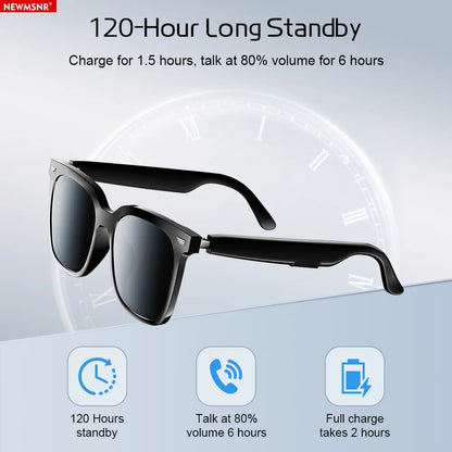 AI Sunglasses Wireless Bluetooth Earphones Stereo Sound Earbuds Touch Control Wireless Headphones Sports Headsets with HD Call