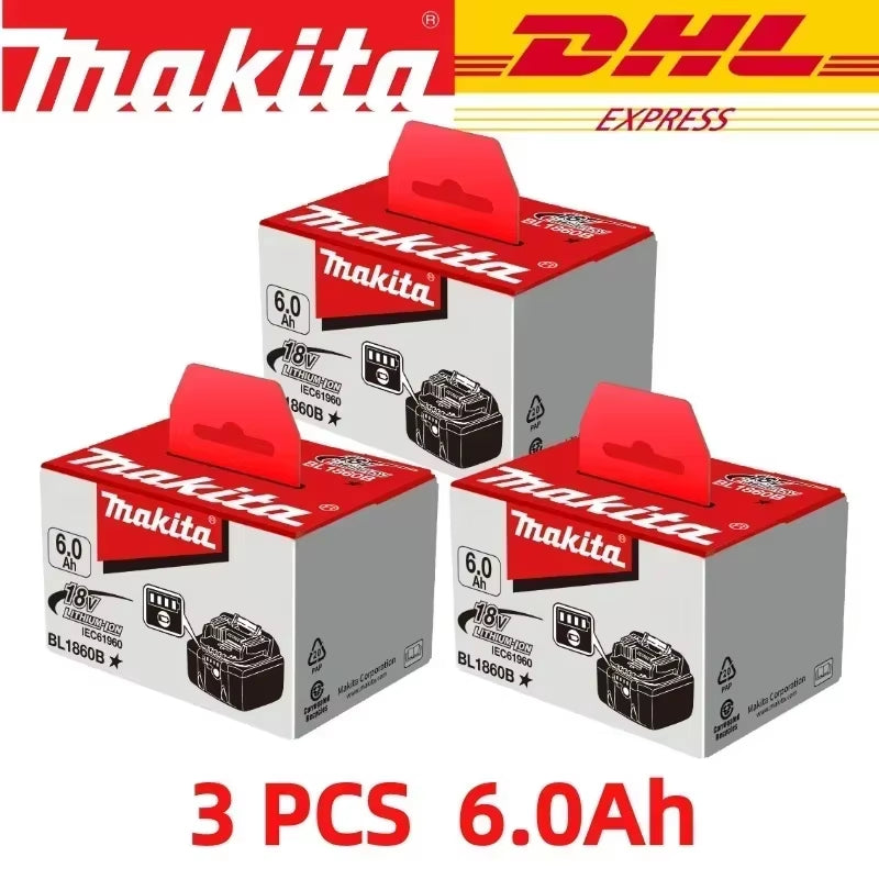 100% Original  18V 6.0Ah Battery, for  BL1830， BL1830B， BL1840 ，BL1840B ，BL1850 BL1860B Power Tools Battery