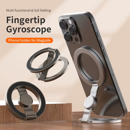 For Magsafe Phone Grip Stand 3-In-1 Magnetic Finger Ring Holder Double-Sided Magnetic Phone Stand for Iphone 17 16 15 14 13 12