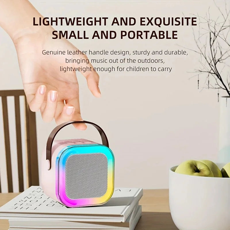 Bluetooth K12 Karaoke Machine Portable 5.3 PA Speaker System with 1-2 Wireless Microphones Home Family Singing Children'S Gifts