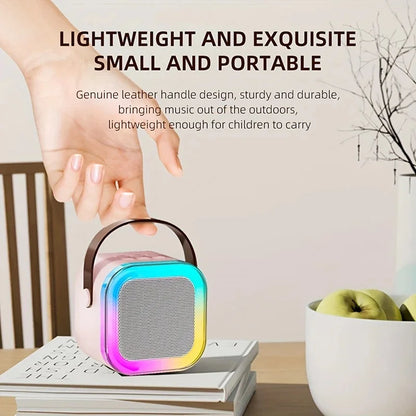 Bluetooth K12 Karaoke Machine Portable 5.3 PA Speaker System with 1-2 Wireless Microphones Home Family Singing Children'S Gifts