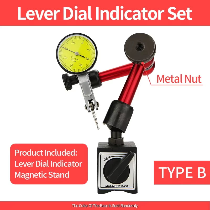 Lever Dial Indicator Magnetic Holder Measuring Probes Indicator Stand Magnetic Base Comparator Watch Tools Micrometer Dial Gauge