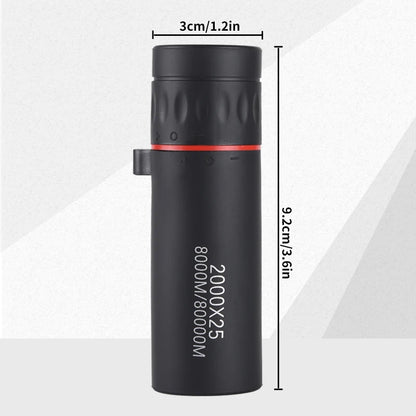 Outdoor 2000X25 HD Monocular Telescope Mini Portable Mobile Phone Telescope with Holder Camping Hunting Birdwatching Telescopes