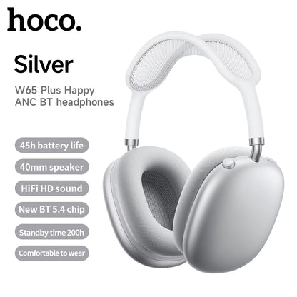 W65 plus Airpods Max ANC Noise Reduction Bluetoothe Headphone over Ear Big Earphones Hifi Headsets with Magnetic Earmuffs