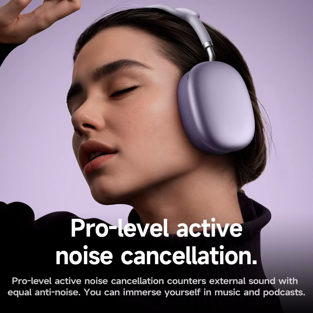 W65 plus Airpods Max ANC Noise Reduction Bluetoothe Headphone over Ear Big Earphones Hifi Headsets with Magnetic Earmuffs