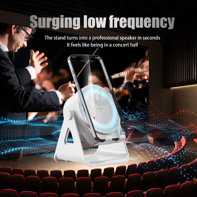 Portable Smart Induction Speaker Wireless Bluetooth Phone Holder Multi-Functional Outdoor Sports Stereo Speakers Universal