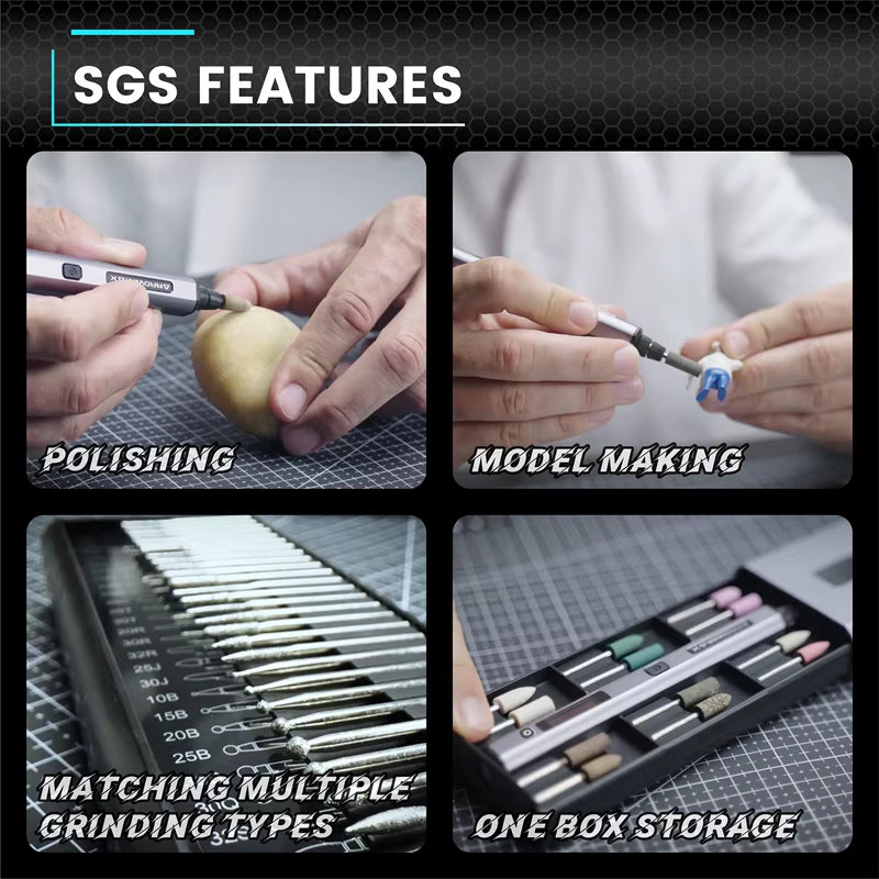 SGS Ultra Engraving Pen Cordless Rotary Tool Kit Electric Mini Grinder with 42 Bits for Crafts Metal Wood Glass Carving