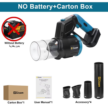 35000RPM Brushless Electric Air Blower 2In1 Turbo Blower Fan Leaf Dust Snow Blowing Clean Tool for Makita 18V Battery Pin