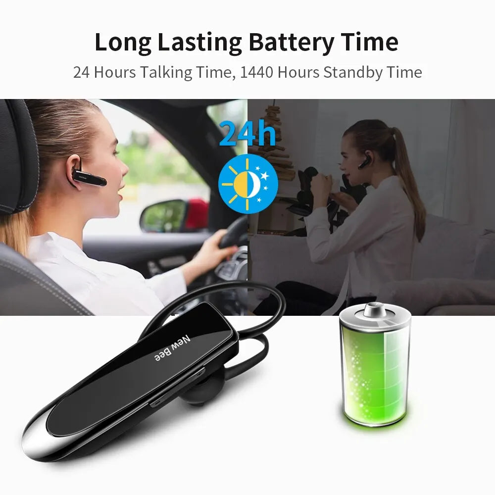 B41 Wireless Bluetooth 5.0 Earphones Hands-Free Mini Headset 22H Music Playing Earpieces with CVC 6.0 Mic for Iphones