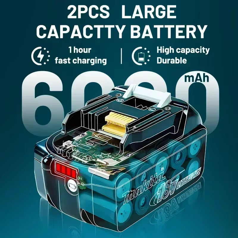 100% Original  18V 6.0Ah Battery, for  BL1830， BL1830B， BL1840 ，BL1840B ，BL1850 BL1860B Power Tools Battery