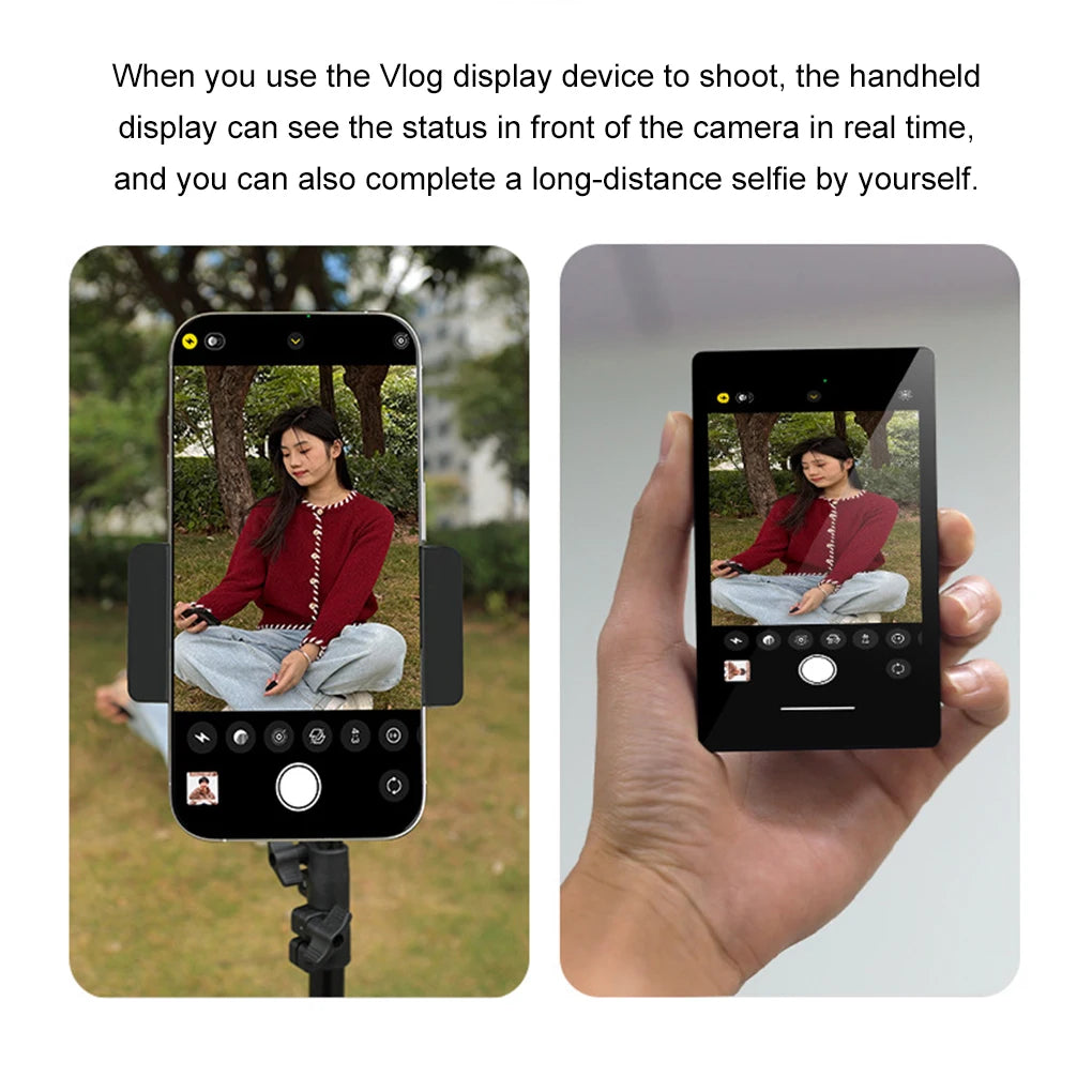 Magnetic Phone Selfie Monitor Screen for Smartphone Rear Camera Selfie Vlog Live Stream for Iphone Android Phone