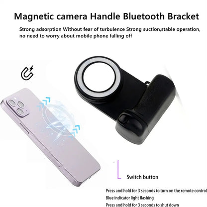 2025 Magsafe Smartphone Camera Shutter Grip Bluetooth Selfie Handle Camera Photo Stabilizer with Fill Light for Iphone Android