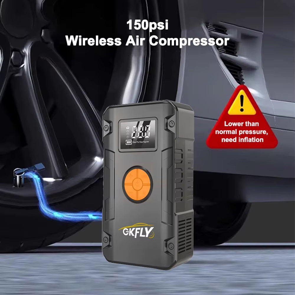 4 in 1 4000A Jump Starter Power Bank 150PSI Air Compressor Tire Pump Portable Charger Car Booster Starting Device