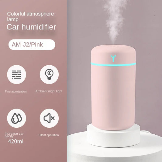 Portable Home USB Mini Air Humidifier Aromatherapy Essential Oil Diffuser Car Silent Sprayer Diffusion Air Purifier with Light