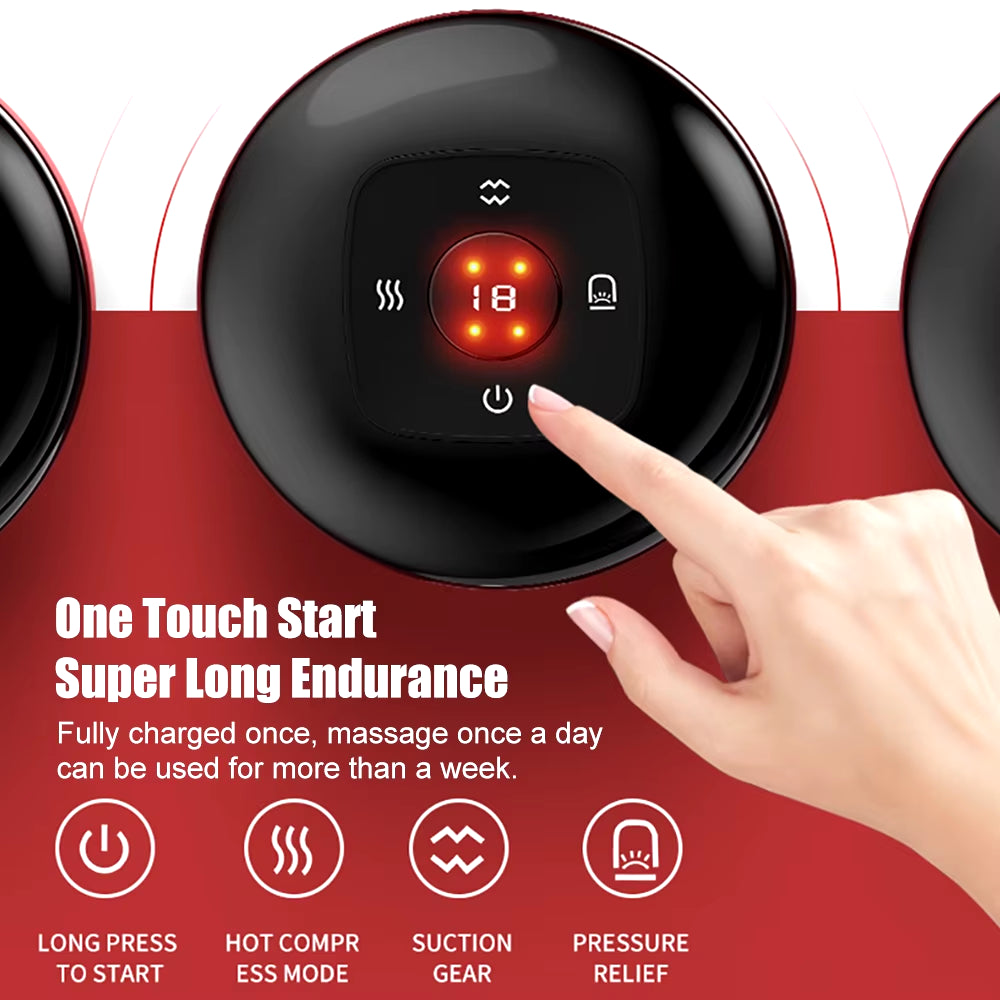 12 Gears Electric Cupping Therapy Massager Vacuum Suction Cups Adjustable Therapy Cupping Guasha Massage Tool Muscle Stimulator