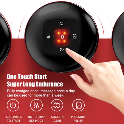 12 Gears Electric Cupping Therapy Massager Vacuum Suction Cups Adjustable Therapy Cupping Guasha Massage Tool Muscle Stimulator