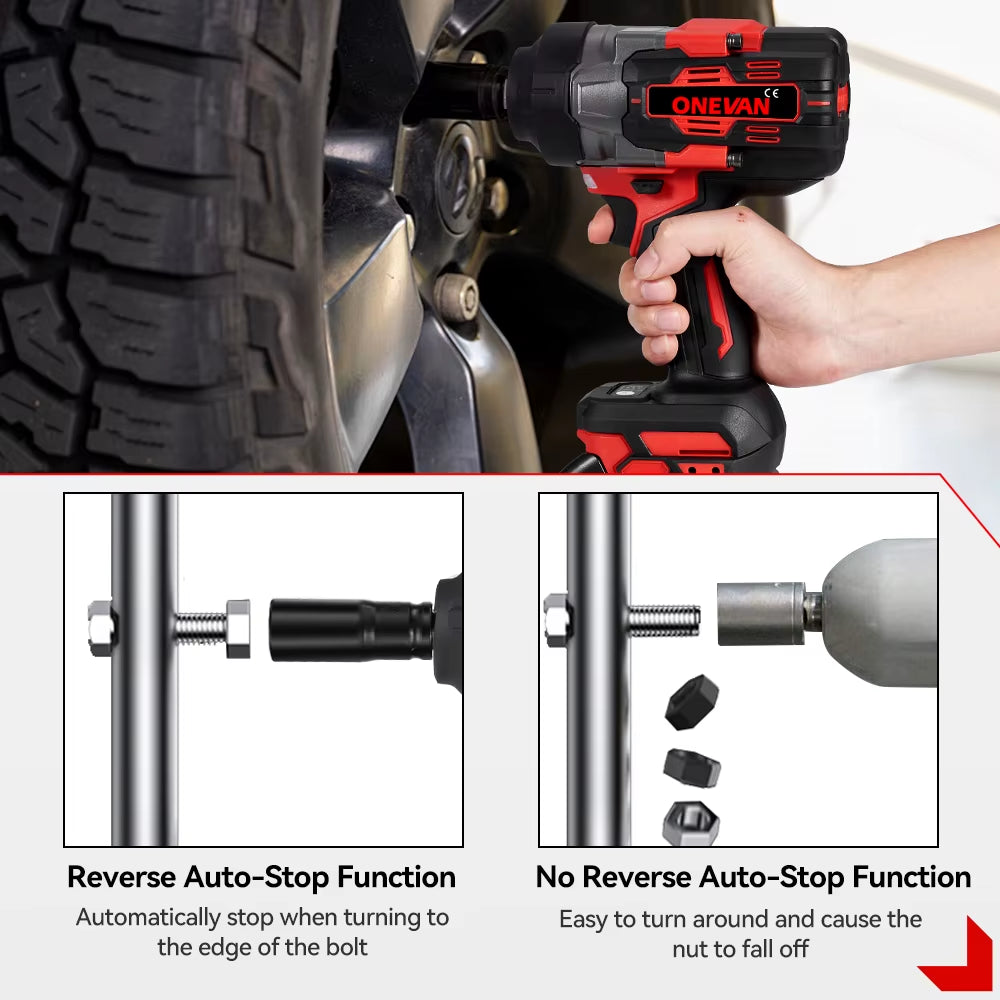 2800N.M 2800W Brushless Electric Impact Wrench 1/2 Inch Cordless Wrench Screwdriver Power Tool for Makita 18V Battery Pin