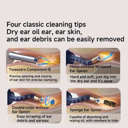 New  Earsight plus I35R Visual Ear Cleaner Bendable HD Clipable All-In-1 Earpick Earwax Removal Earpicks Ear Cleaning Tool