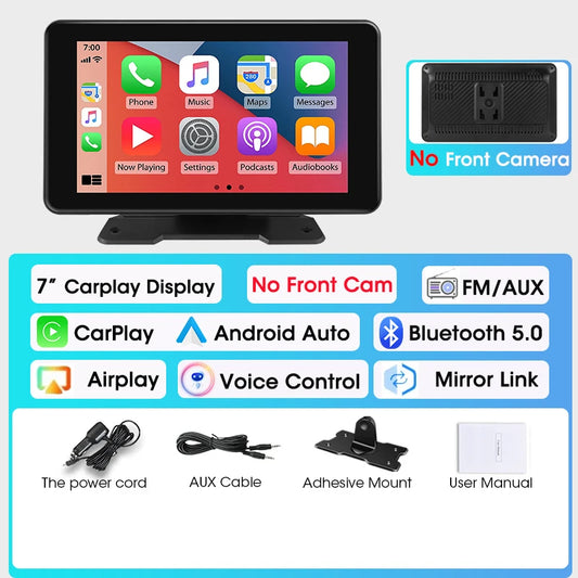 7"/10.26" 4K Dash Cam Wireless Carplay Android Auto 350° Rotating Lens Car DVR GPS Navigation Dashboard Video Recorder Bluetooth