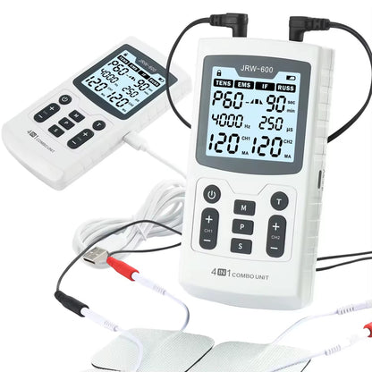 4 in 1 Electric Muscle Stimulator Interferential High-Frequency Physiotherapy Device EMS IFT RUSS TENS Pulse Electrostimulator