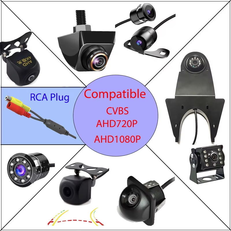 Firstsafe Factory CVBS AHD Video Parking 4 Sensors Car Reverse Backup Rear Buzzer Radar Monitor System Support Android System