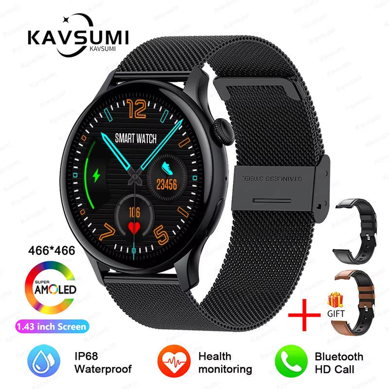 2025 NFC Smart Watch Amoled HD GPS Track Sports Heart Rate Bluetooth Call Waterproof Ladies Women Smartwatch for Huawei Xiaomi