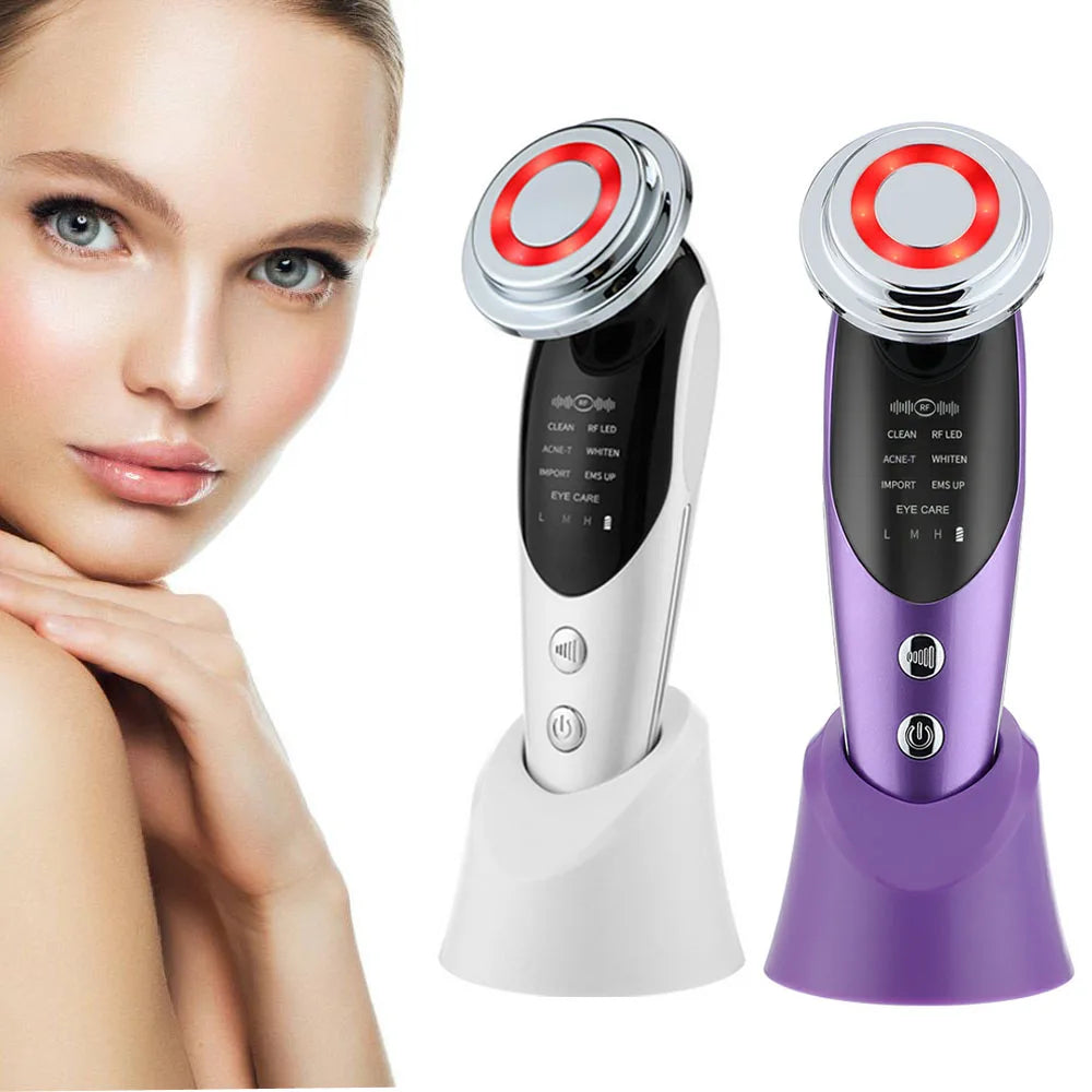 7 in 1 Face Lifting Device EMS Microcurrent Skin Rejuvenation LED Facial Neck Firming Massager Face Beauty Care Apparatus