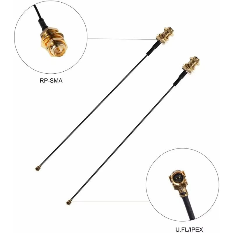 2 X 8Dbi Wifi Antenna 2.4Ghz 5.8Ghz Dual Band RP-SMA Male +2 X 15CM I-P-E-X-1 to RP-SMA Female Pigtail Cable for Wireless Router
