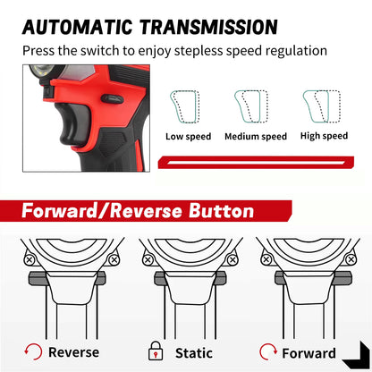 18V Cordless Impact Driver LXT BL Brushless Motor Electric Drill Wood/Bolt/T-Mode 180 N·M Rechargeable Power Tools DTD173