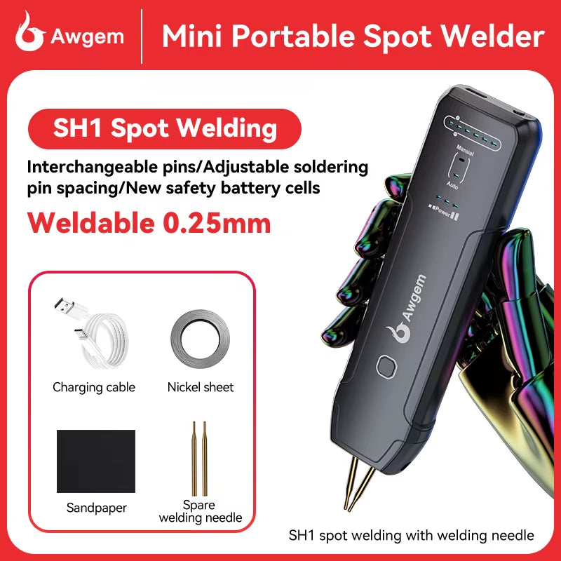Portable Spot Welder DIY Handheld Spot Welding Machine 90 Gears Adjustable Spot Welding for 18650 Lithium Battery