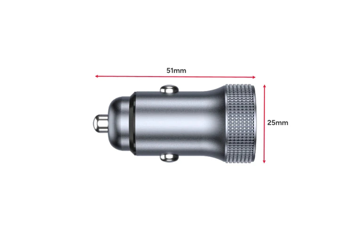 30W PD USB-A and USB-C Car Charger