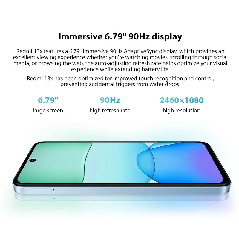 Global Version  Redmi 13X Smartphone MTK Helio G91 Ultra 108MP Super Clear Camera 6.79" FHD+ Display 33W Fast Charging