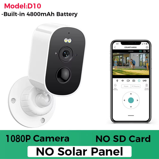 1080P Wifi Camera Solar Outdoor Wireless Battery Powered Bullet Security Camera PIR Motion Alarm Cloud Storage Two Way Audio