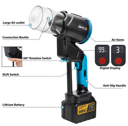 35000RPM Brushless Electric Air Blower 2In1 Turbo Blower Fan Leaf Dust Snow Blowing Clean Tool for Makita 18V Battery Pin