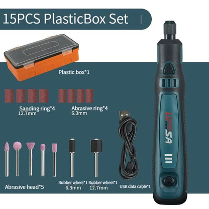 5000-10000-15000R 3.6V USB Wireless Electric Drill Engraving Pen Mini Grinder for Grinding/Polishing/Engraving/Drilling/Cutting