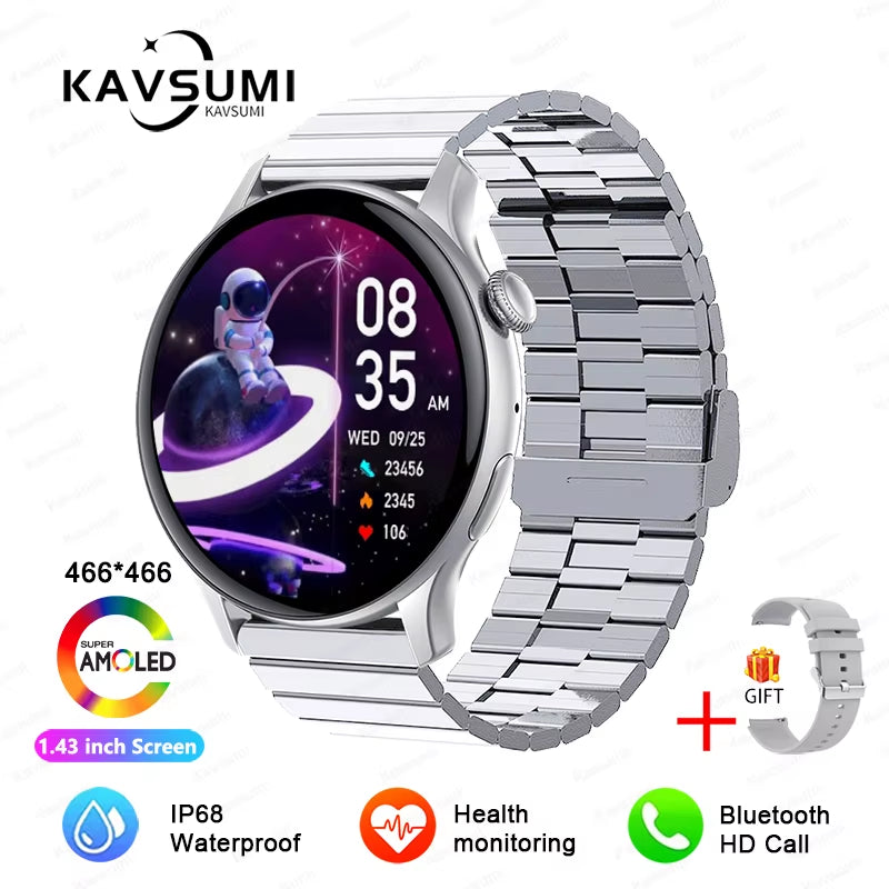 2025 NFC Smart Watch Amoled HD GPS Track Sports Heart Rate Bluetooth Call Waterproof Ladies Women Smartwatch for Huawei Xiaomi