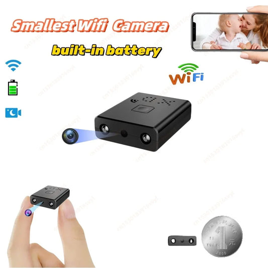 Smallest 1080P HD Mini Camera WIFI Smart Home IP Remote View Small Camcorder Built-In Battery Night Vision Invisible Espia Cam