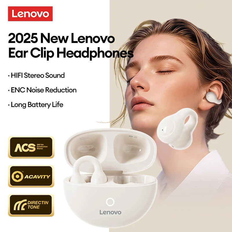 New  LP25 OWS Wireless Bluetooth Ear Clip Headphones Long Battery Life Gaming Headset HIFI Surround Sound Earbuds with Mic
