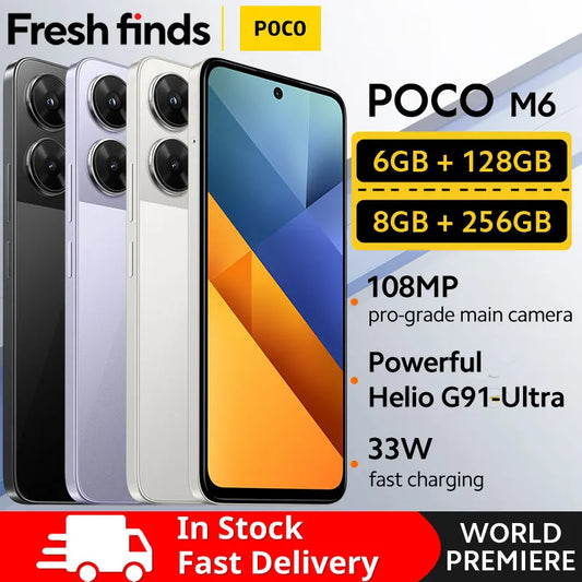 【World Premiere】 M6 Smartphone Global Version NFC Mediatek Helio G91-Ultra 6.79" 90Hz FHD+ Display 33W Fast Charging