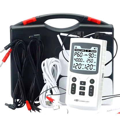 4 in 1 Electric Muscle Stimulator Interferential High-Frequency Physiotherapy Device EMS IFT RUSS TENS Pulse Electrostimulator